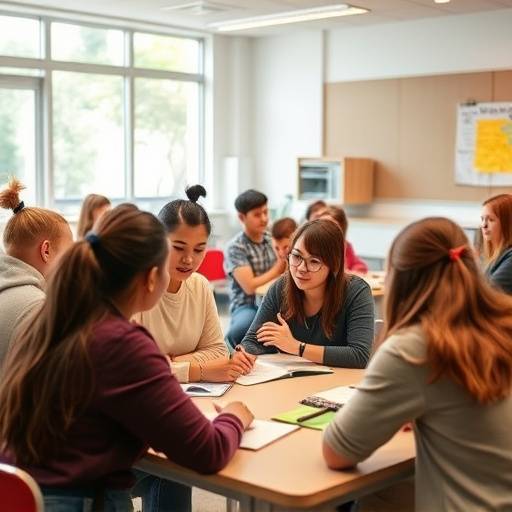 総合コースの学生たちがディスカッションをしている様子